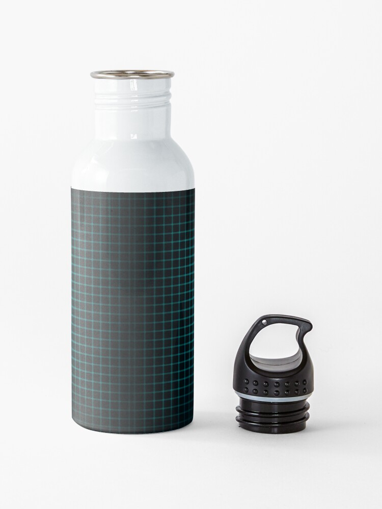 Alternate view of Optical Illusion Grid in Black and Neon Green Water Bottle