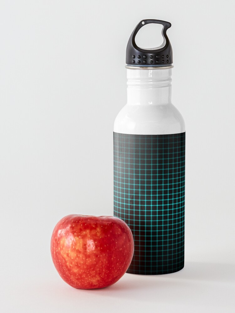 Alternate view of Optical Illusion Grid in Black and Neon Green Water Bottle