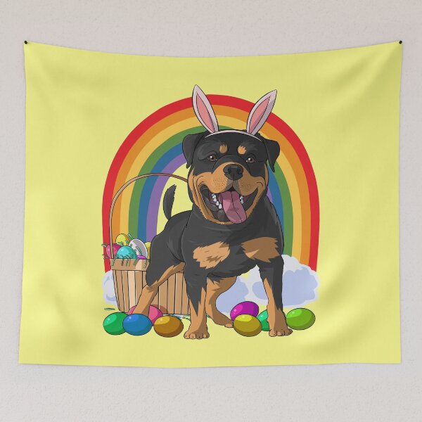 Item preview, Rottweiler Bunny Happy Easter Day designed and sold by Nosek1ng.
