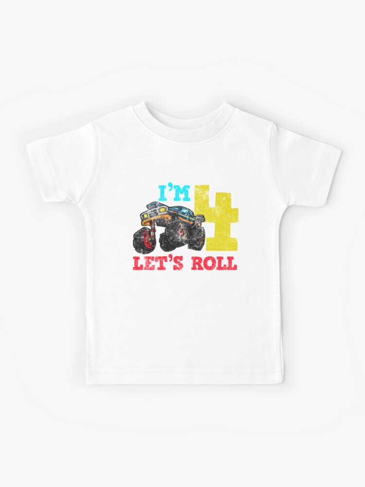 Monster Truck 4th Birthday Toddler T-Shirt