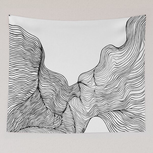 Item preview, Minimalistic Waves Line Artwork designed and sold by CheHojas.