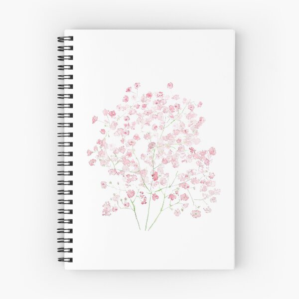 Item preview, hand painted light pink Baby Breath Bouquet gypsophila watercolor painting  designed and sold by SelenePaintings .