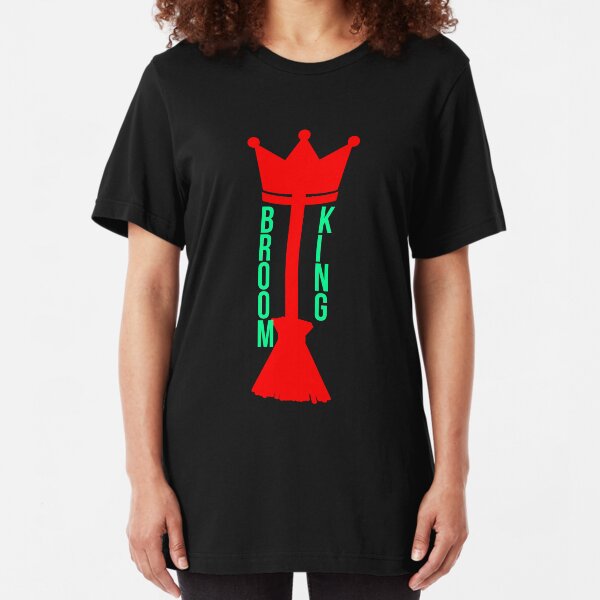 King Broom Challenge Funny Broomstick Slim Fit T-Shirt