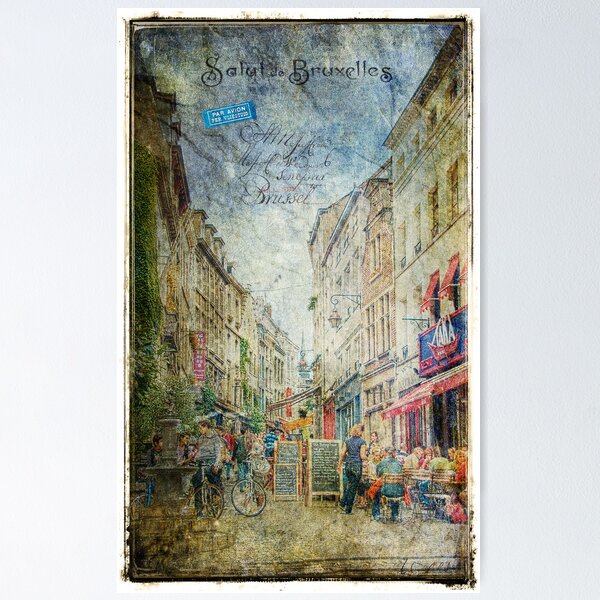 Rue de Rollebeek, Sablon, Brussels – Forgotten Postcard Poster