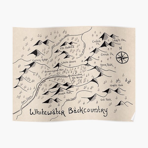 Whitewater Backcountry Map Poster
