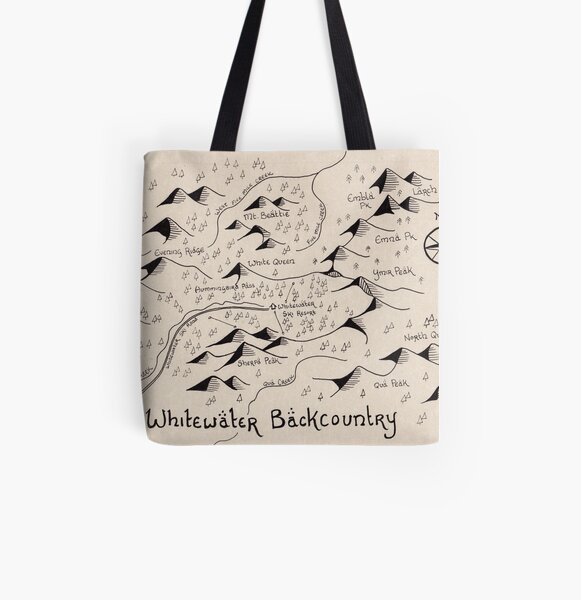 Whitewater Backcountry Map All Over Print Tote Bag