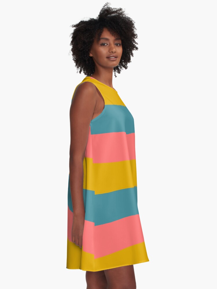 pink and orange striped dress