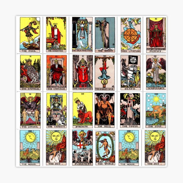 Tarot Stickers- 22 Large Holographic Major Arcana Tarot Cards – Holy Santo