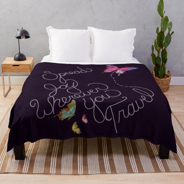 Item preview, Inspirational Quote SPREAD JOY WHEREVER YOU TRAVEL Motivational Butterfly Graphic Home Decor & Gifts designed and sold by Cute & Sassy Custom Gifting Boutiques.