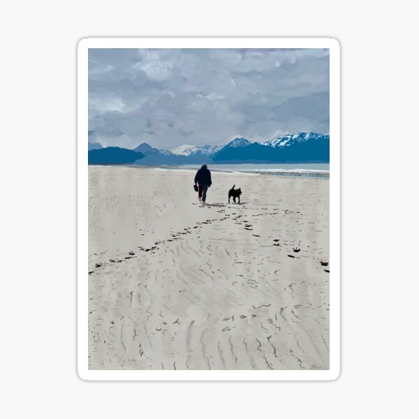 A Man and his Dog in Homer Sticker