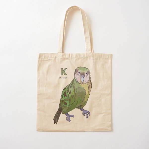 Funky Animal Alphabet: K is for Kakapo Cotton Tote Bag