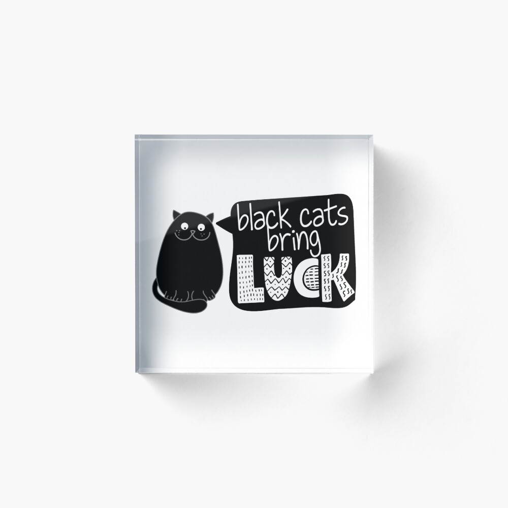 Impression Rigide Les Chats Noirs Portent Chance Conception De Citation Drole Avec Chat Noir Grincheux Par Zsuskaa Redbubble