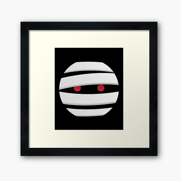 Mummy Face Emoji Halloween Mummy Framed Art Print