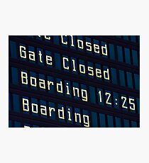 Airport information board. Photographic Print