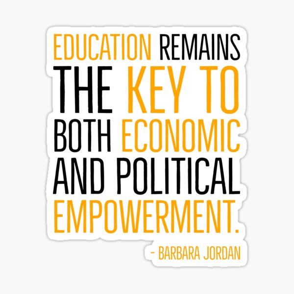 Artikel-Vorschau von Bildung bleibt der Schlüssel zur Stärkung, Barbara Jordan, Black History, Quote, designt und verkauft von UrbanApparel.