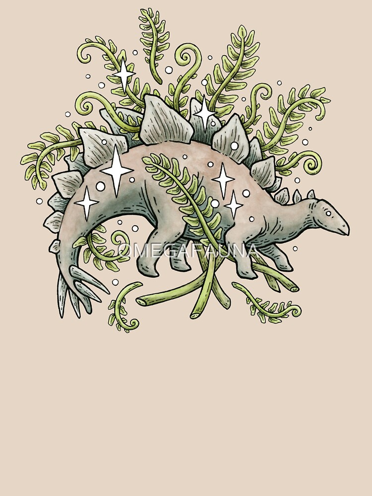 Stegosaurus & Ferns | Dinosaur Botanical Art by OMEGAFAUNA