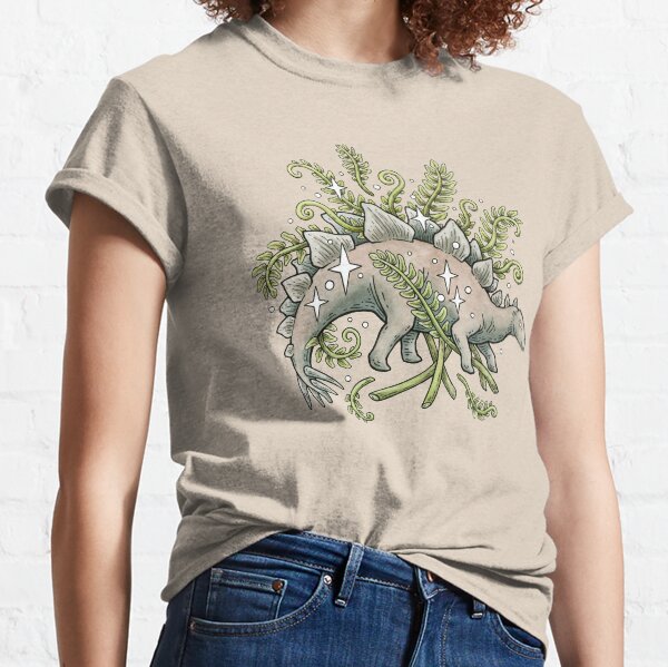 Stegosaurus & Ferns | Dinosaur Botanical Art Classic T-Shirt