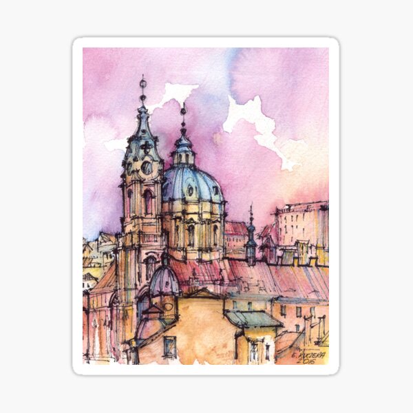 Artikel-Vorschau von Prager Tusche & Aquarell Illustration, designt und verkauft von Art-By-Ewelina.