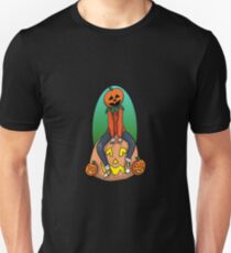 Pumpkin Kid on a Pumpkin Leaf Bag Unisex T-Shirt