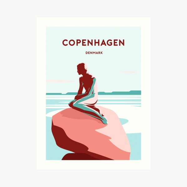 Copenhagen Denmark travel poster print art Art Print