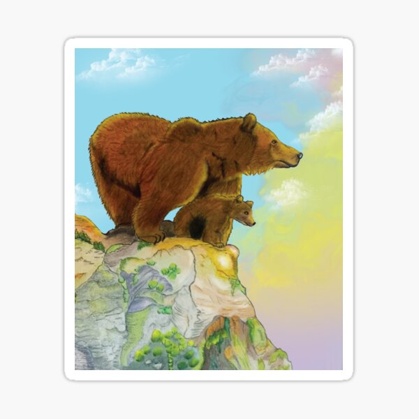 Mama Bear and Cubs Sticker for Sale by Erin0987