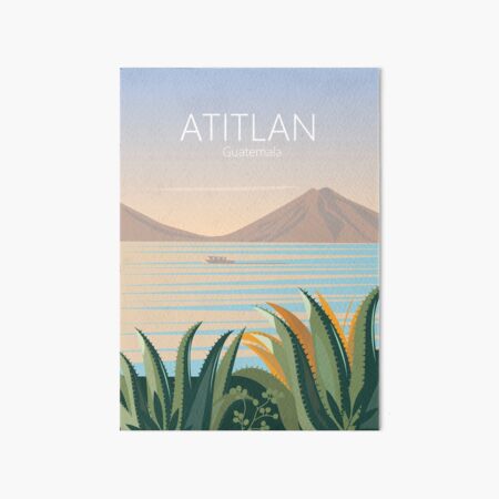 Cartel de viaje vintage de guatemala lago atitlán Lámina rígida
