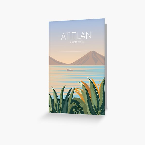 Item preview, Guatemala vintage travel poster lake atitlan  designed and sold by Arctic frame studio.