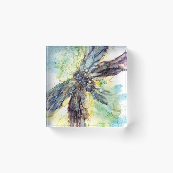 Spring Dragonfly Acrylic Block