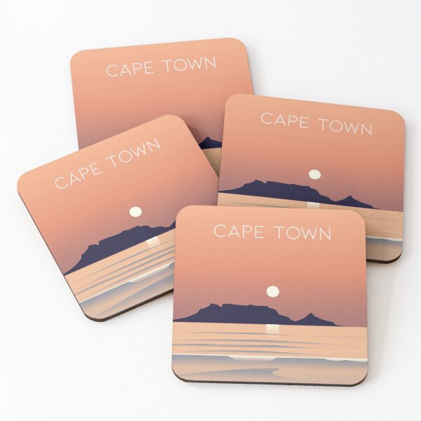 Item preview, Cape town South africa travel poster print beach  Britannica Table Mountain designed and sold by Arctic frame studio.