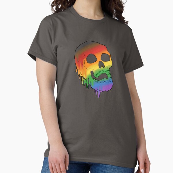 Item preview, LGBT Pride Melting Skull - Gay Flag designed and sold by spitscribble.