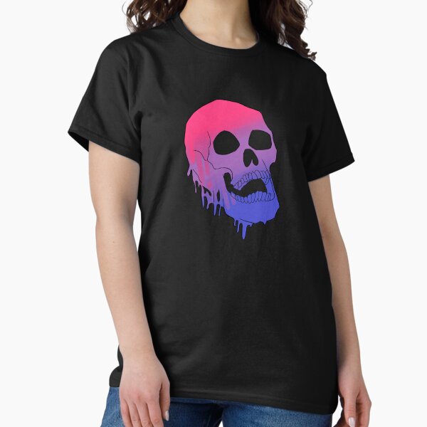Item preview, LGBT Pride Melting Skull - Bi Flag designed and sold by spitscribble.