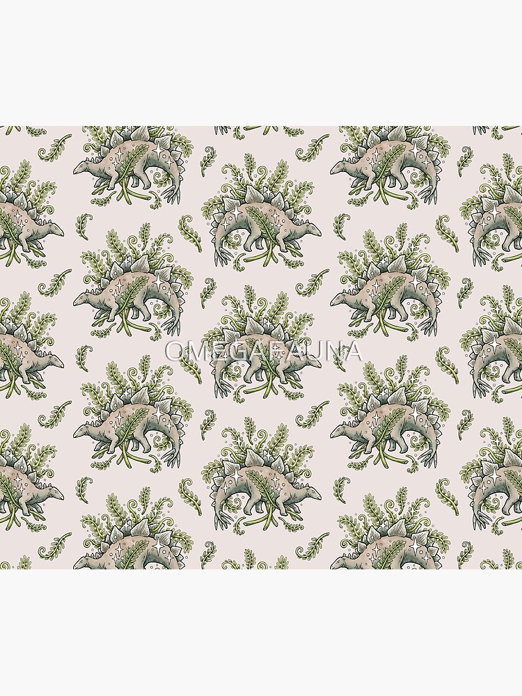 Stegosaurus & Ferns | Dinosaur Botanical Art by OMEGAFAUNA