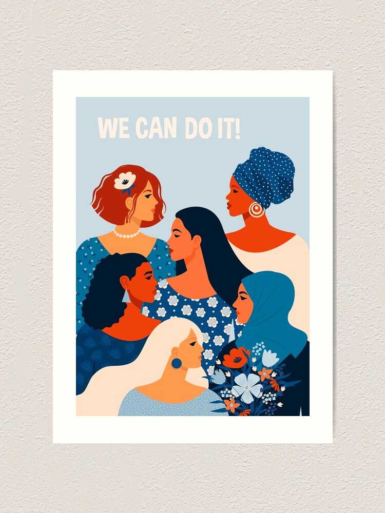 Alternate view of We can do it, women together in feminism Art Print