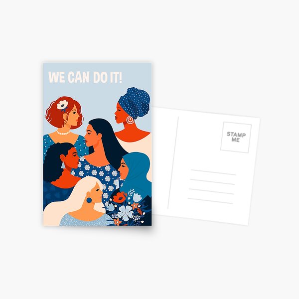 We can do it, women together in feminism Postcard