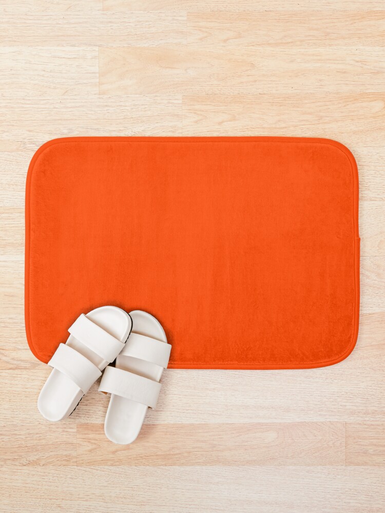 Alternate view of PLAIN ORANGE RED | SOLID COLOR ORANGE RED -OVER 100 SHADES OF ORANGE ON OZCUSHIONS Bath Mat