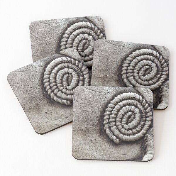 Item preview, Macro photo of grey pottery surface with a fossil texture. designed and sold by Zosimus.