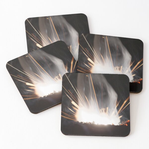 Item preview, Macro photo of bursting gunpowder with a black background. designed and sold by Zosimus.