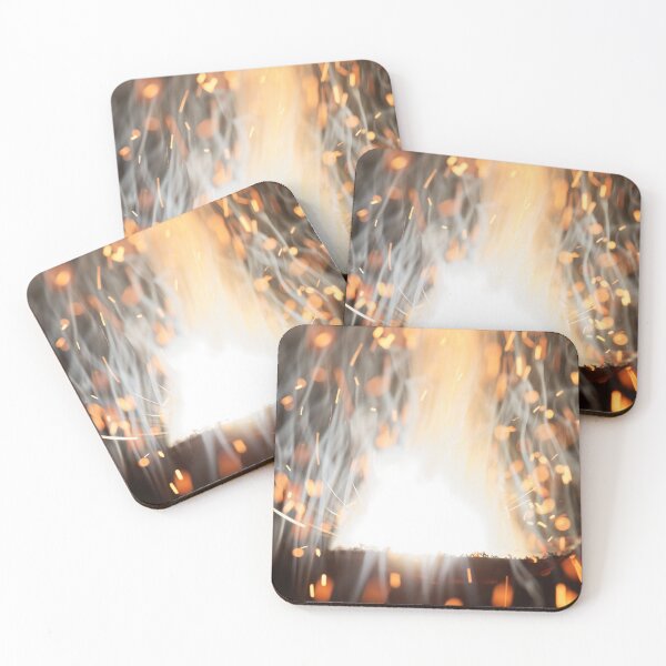 Item preview, Macro photo of bursting gunpowder with a black background. designed and sold by Zosimus.