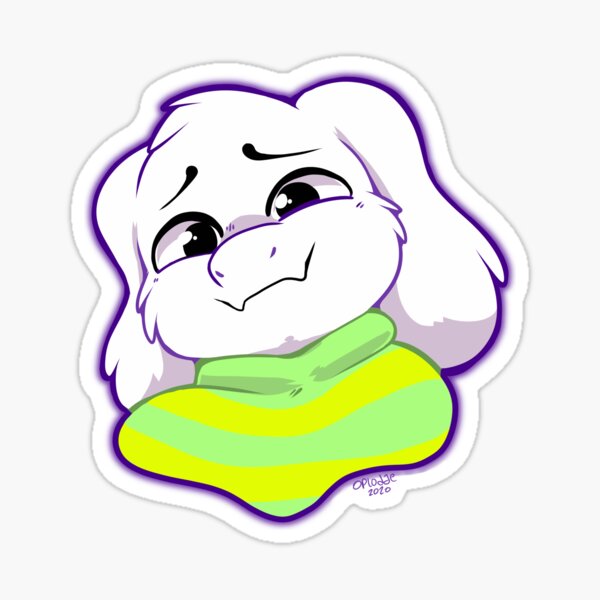 Good Boy Asriel Sticker By Eusophile Redbubble