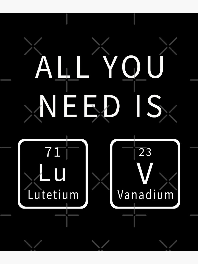 Disover All You Need Is Luv Periodic Elements Chemistry Valentine Premium Matte Vertical Poster