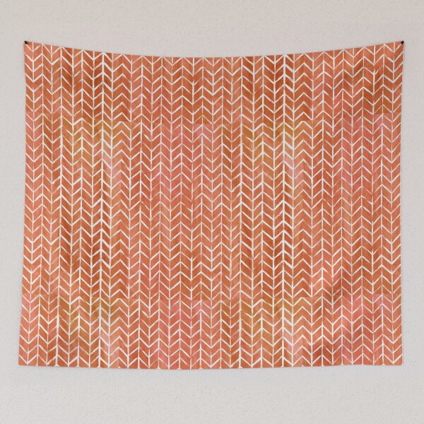 Item preview, Watercolor textures herringbone - Orange  designed and sold by cassandrafallon.
