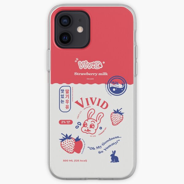 PhoneCase concept de carton de lait aux fraises vives Coque souple iPhone