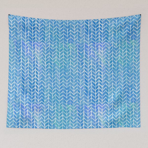 Item preview, Watercolor textures herringbone - blue designed and sold by cassandrafallon.