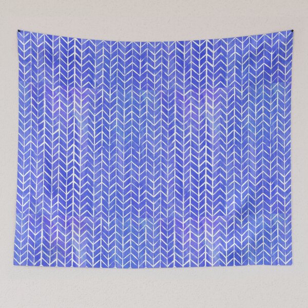 Item preview, Watercolor textures herringbone - indigo  designed and sold by cassandrafallon.