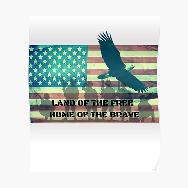 Highland Graphics Patriotic Sign America Home of Free Because of the Brave