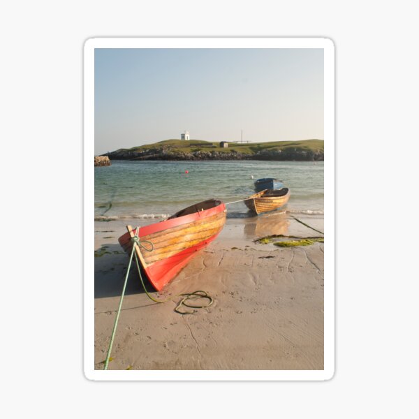 Boats in the harbour, Scarinish - Tiree, Scotland Sticker