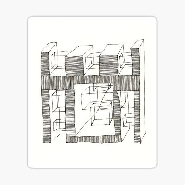 Construct Art Line Drawing 203 Sticker
