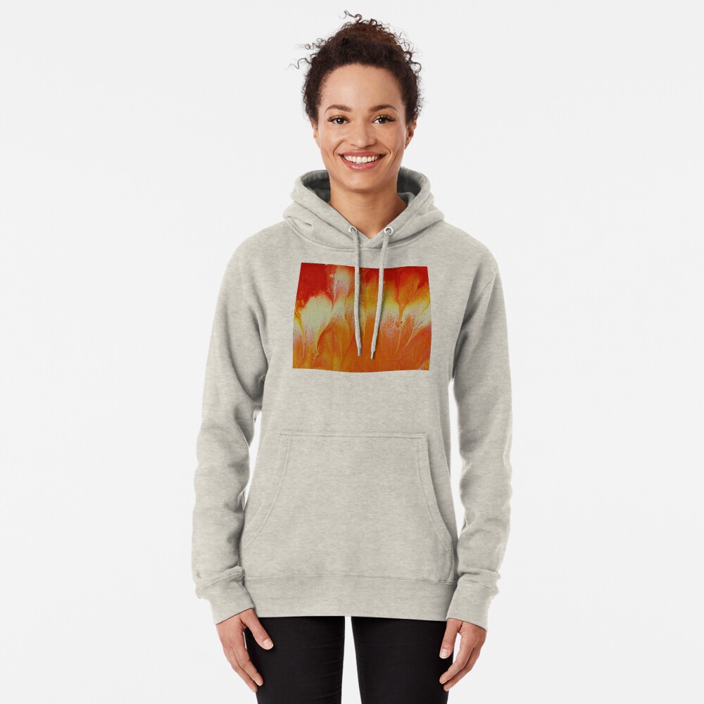 Campfire: fluid acrylic pour art Pullover Hoodie