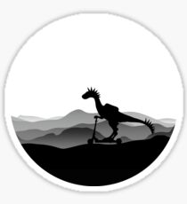 DINO ON SCOOTER - DINOSAUR ON CHILD SCOOTER - Dino collection Sticker