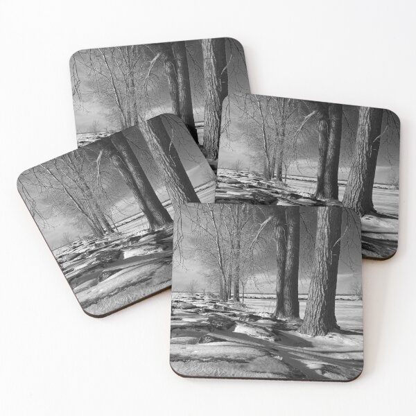 Item preview, Snow covered rocks on a Canadian riverbank designed and sold by cuisinecat2.